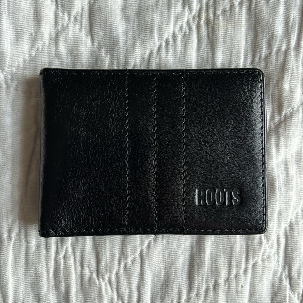 Roots Leather Money Clip Wallet